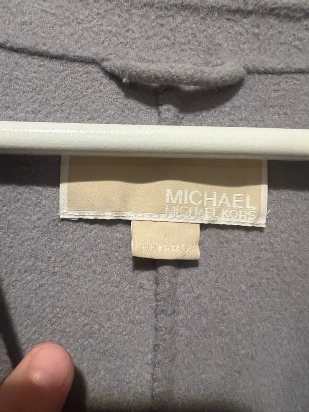 Michael Kors Wool Blend Coat NWT L Lavender Gray Long Trench Coat